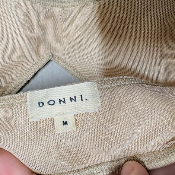 Donni Size Medium Triangle Bralette Cream Cotton Modal Blend Pullover Stretch - Picture 4 of 6